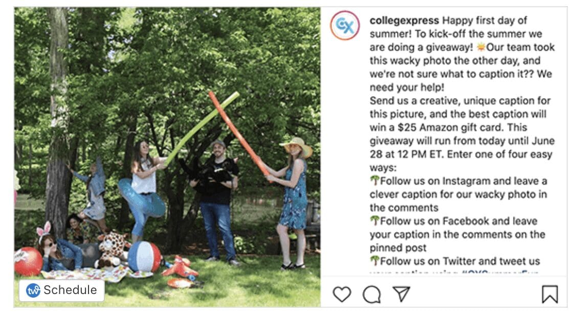 Instagram caption contest example